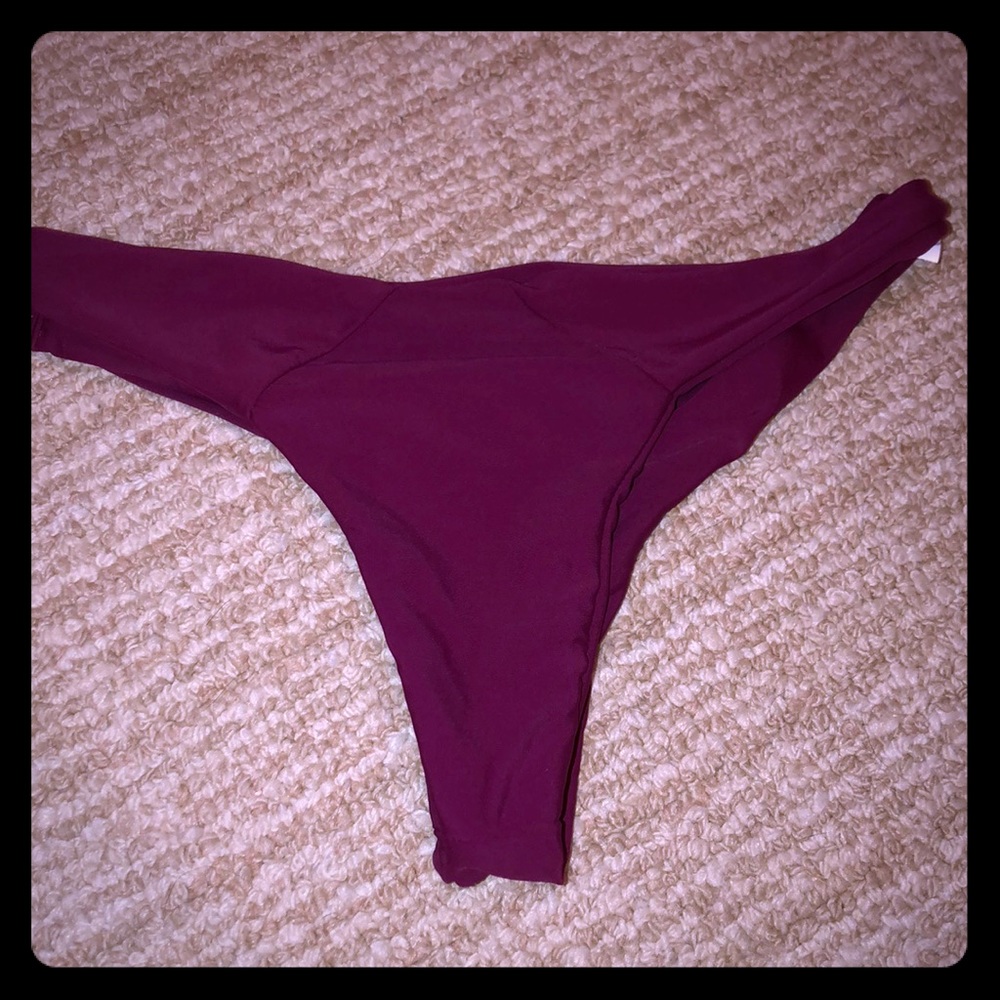 Maroon cheeky bum flattering swimwear